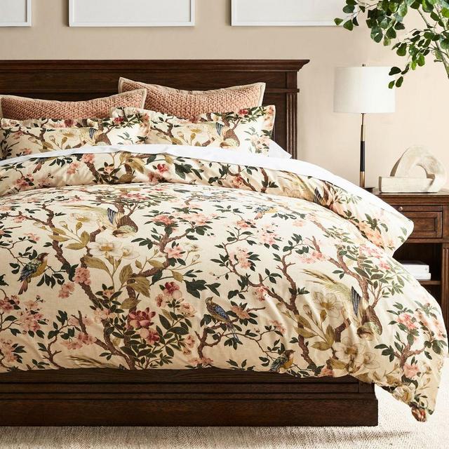 Nola Songbird Percale Duvet Cover, Full/Queen