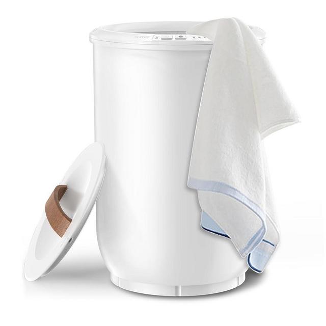 Luxury Large Towel Heated Warming Bucket - FLYHIT Towel Warmers for Bathroom, Auto Shut Off, Fits Up to Two 40"X70" Oversized Towels, Bathrobes, Blankets, PJ's, and More, Child-Proof Function, White