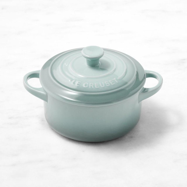 Le Creuset Heritage Stoneware Mini Cocotte 24-Oz, Sea Salt