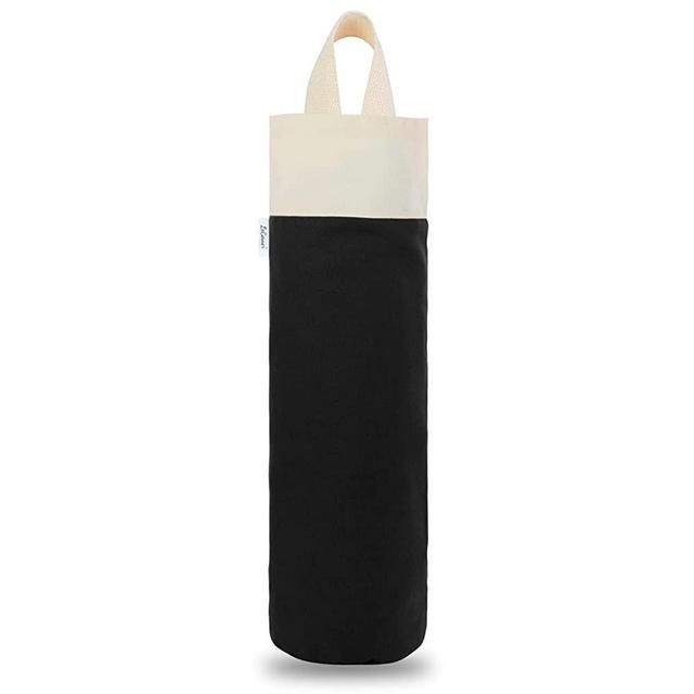 Plastic Bag Holder, Wall Mount Grocery Bag Holder for Plastic Bags, Cotton Shopping Garbage Sack Organizer, Large Trash Bag Dispenser for Home Kitchen Decor (Basic Black)