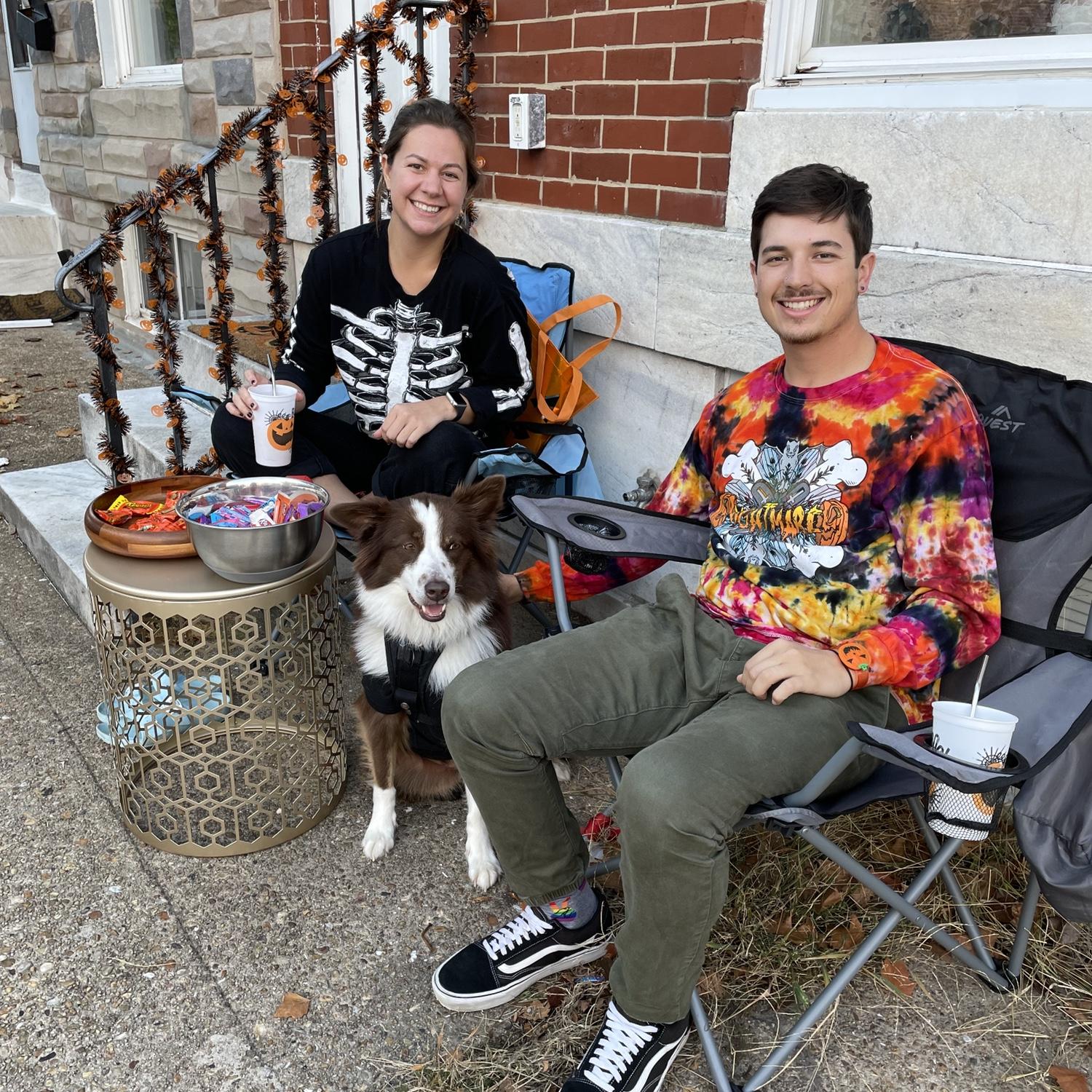 Handing out Halloween Candy with Quinn
