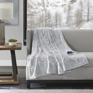 Raina Metallic Print Heated Throw