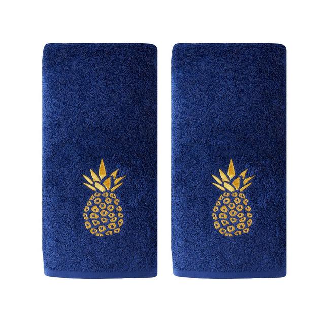 2pc Gilded Pineapple Hand Towel Navy - SKL Home