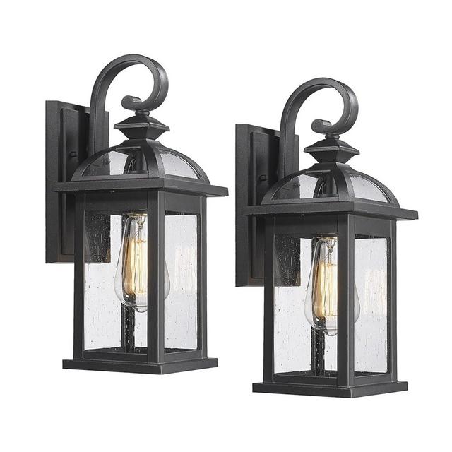 Darkaway Outdoor Lights Fixtures Wall Mount, Outdoor Wall Sconce Lights with Seeded Glass Waterproof Outside Exterior Lights Fixture for House, Front Porch, Patio (2 Pack)