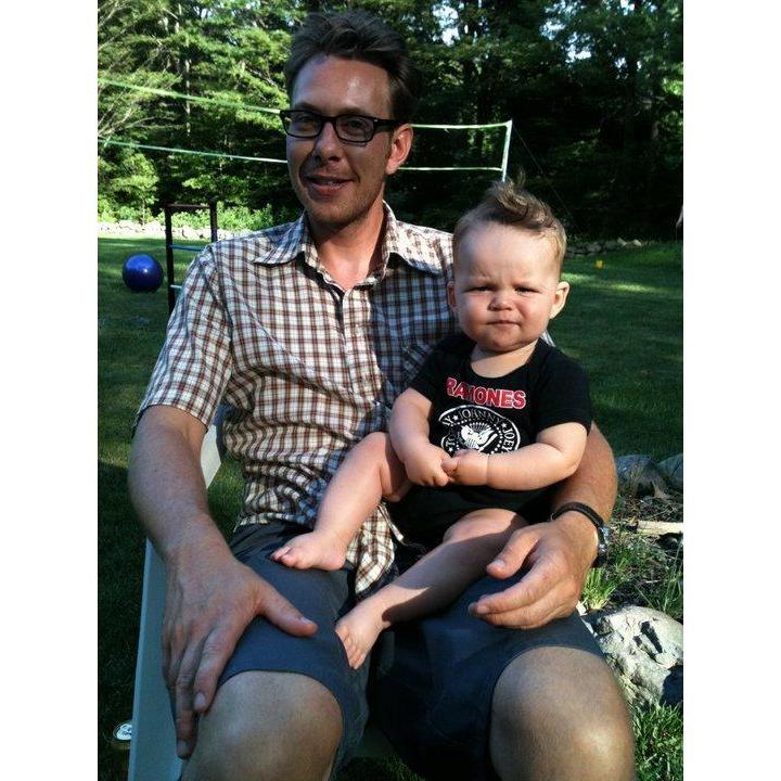 Somehow holding a friend's toddler an always put a smile on your face.