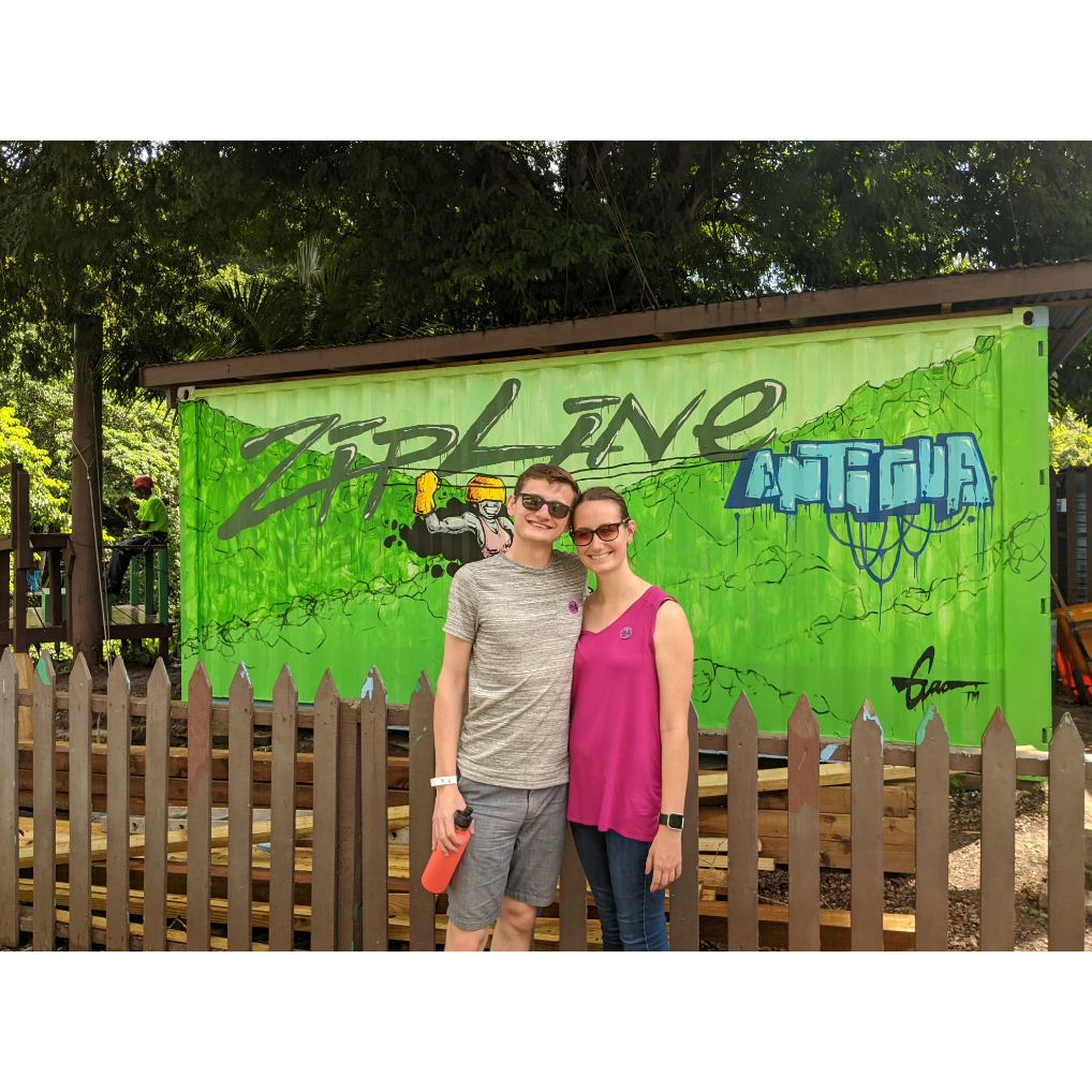 Ziplining in Antigua, 2019