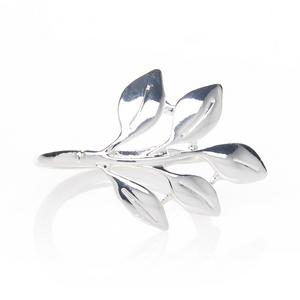 AWEI - AW BRIDAL Napkin Rings Set of 12, Silver Leaf Napkin Holders for Vintage Christmas, Holidays, Woodsy Autumn
