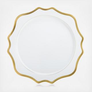 Antique Charger Plate with Gold Rim