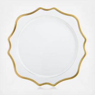 Antique Charger Plate with Gold Rim