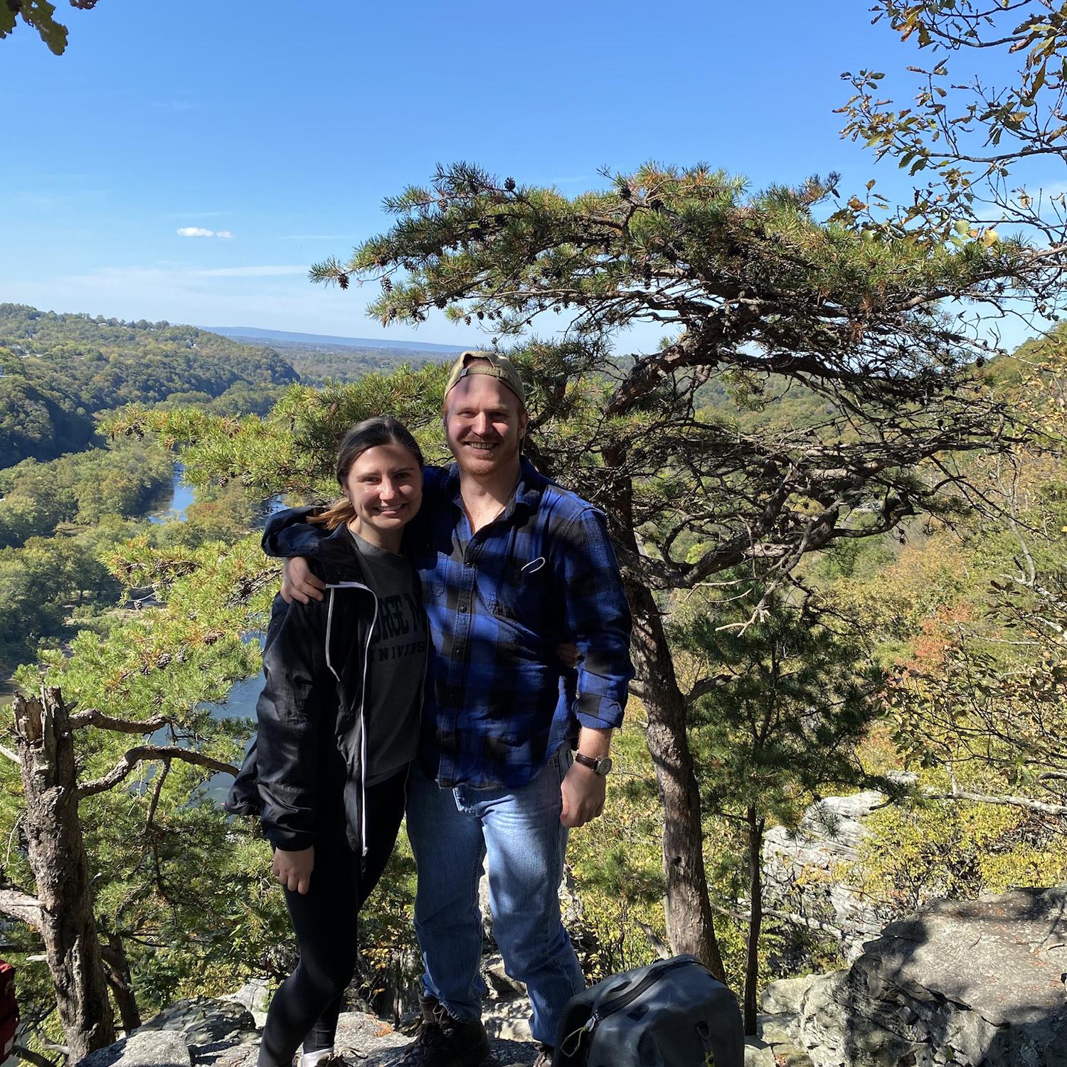 Our first photo together on a hike in Harpers Ferry, WV!