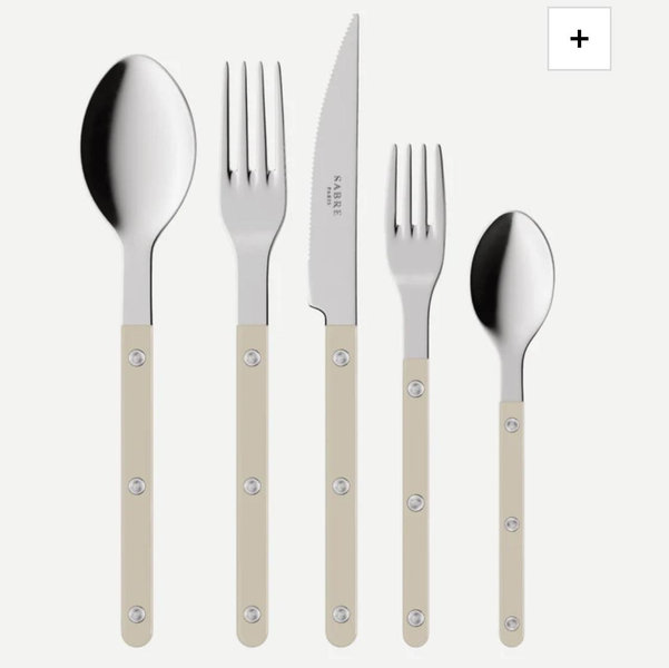 Bistrot Solid, Light kaki - 5 pieces cutlery set