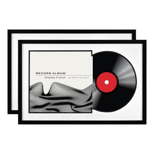 MCS Double Matte Record Album Frame, 16.5x25 Record Frame, Black for LP Vinyl Record & Jacket Display (2-Pack)