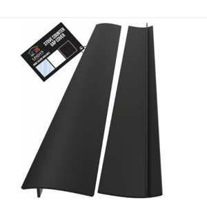 Linda’s Essentials Silicone Stove Gap Covers (2 Pack), Heat Resistant Oven Gap Filler Seals Gaps Between Stovetop and Counter, Easy to Clean Stove Gap Guard (25 Inches, Black)