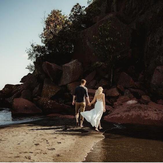 Black sand beach. 3 year anniversary & engagement shoot