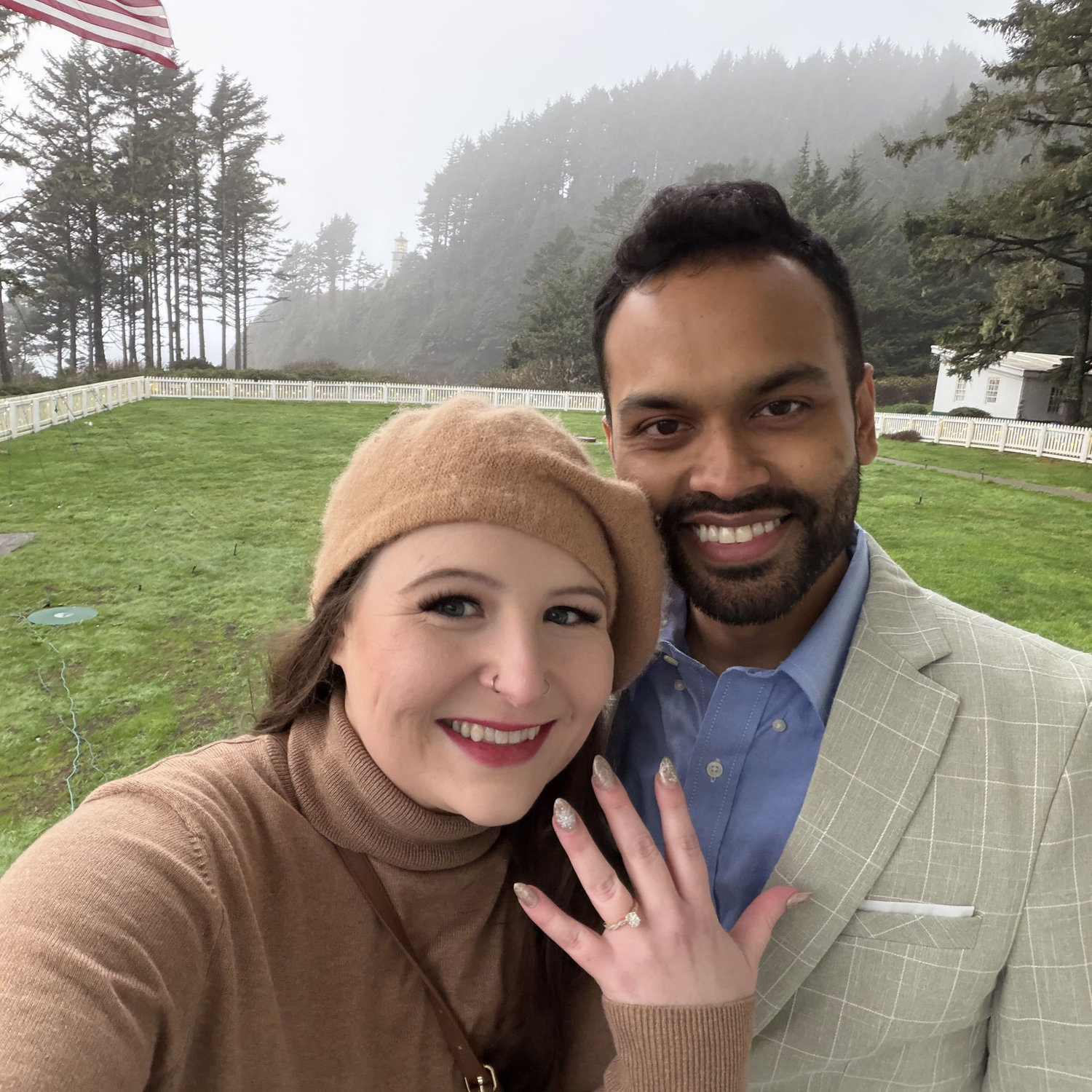 This photo was taken right after Ani proposed, Hecete Head was the perfect spot!