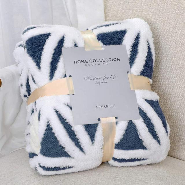 LOMAO Sherpa Fleece Blanket Fuzzy Soft Throw Blanket Dual Sided Blanket for Couch Sofa Bed (Navy, 60''x80'')