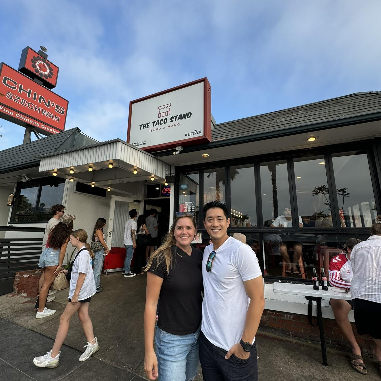 Straight from the airport to The Taco Stand for our first in-person date in San Diego.