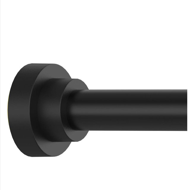 Thestoa Shower Curtain Rod Adjustable 43-78 inch, 1"Diameter Spring Tension Curtain Rod No Drill, Anti-Rust Non-Slip Shower Rod, Black Shower Curtain Rod for Bathroom Tension