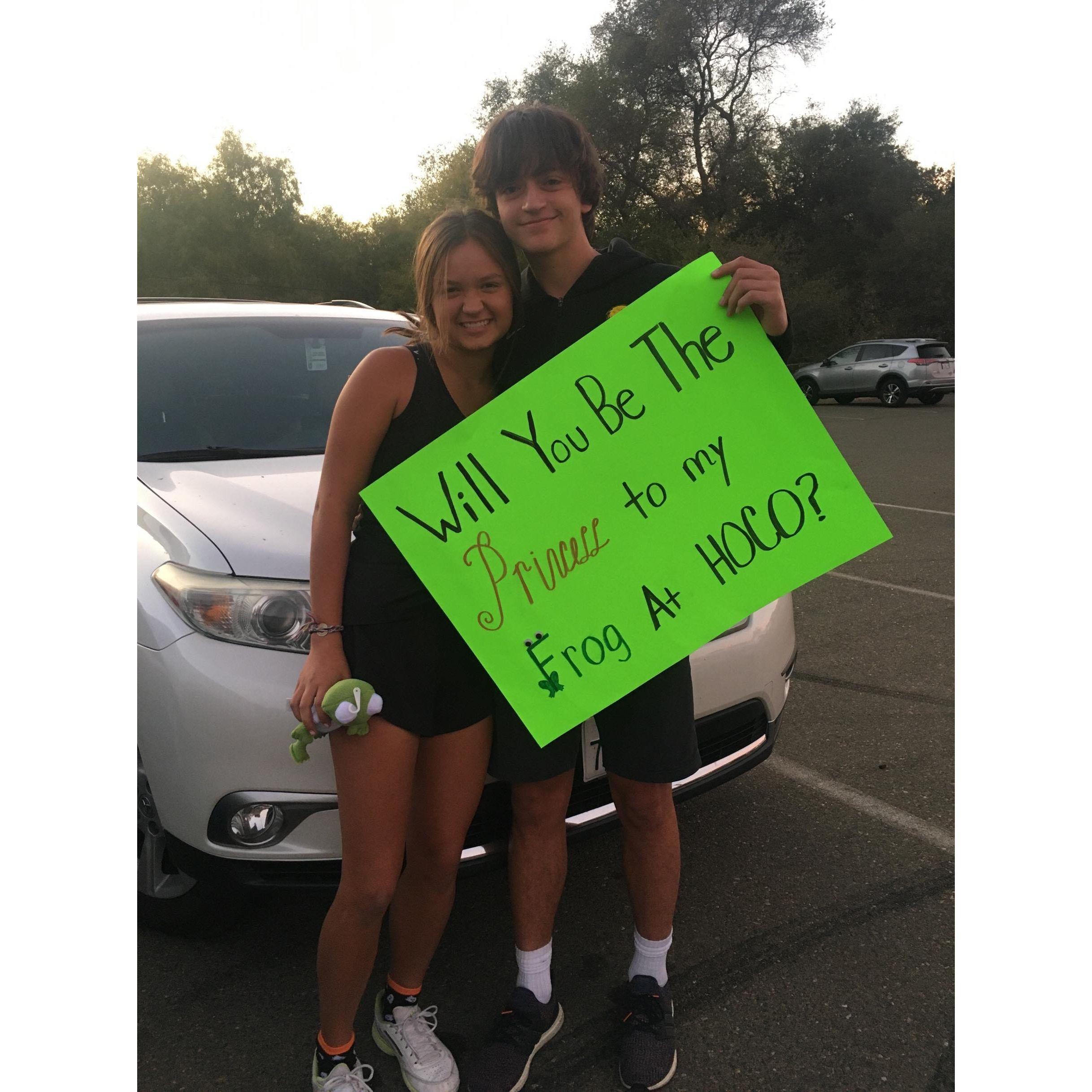 Rylan asking Sydney to homecoming our senior year