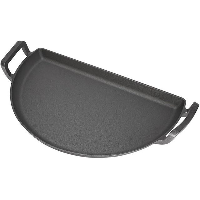 SnS Grills Slow ‘N Sear Cast Iron Drip 'N Griddle Pan 22", 3-in-1 Versatile Grill Accessory for Searing, Griddle and Drippings - Fits Standard 22” Kettle Grills