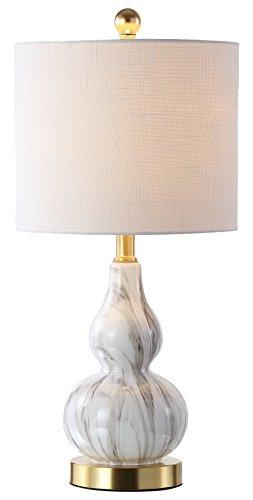 JONATHAN Y JYL1028D Anya 20.5" Mini Glass Table Lamp, Black/White