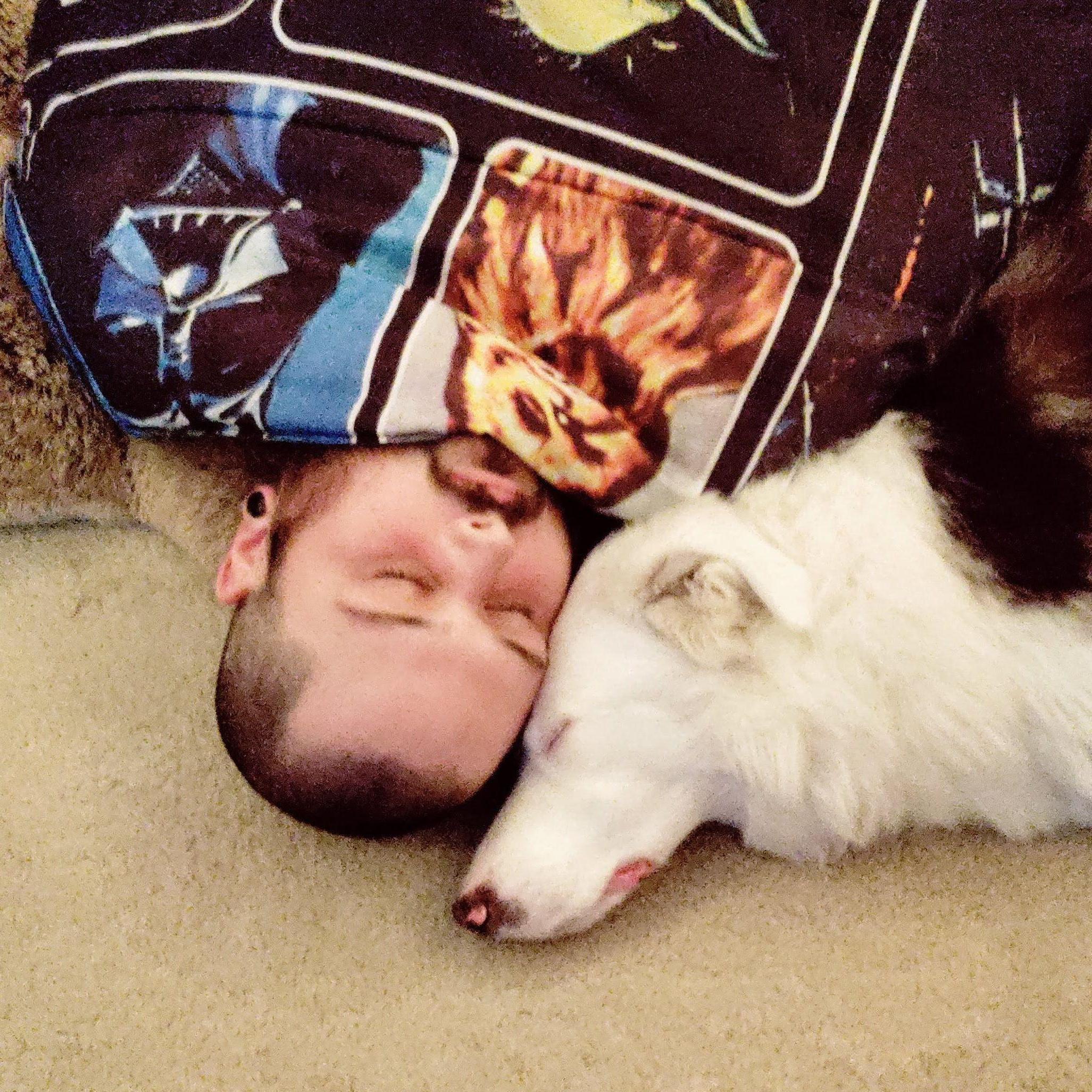 Two tired guys (yes that's the floor :P)