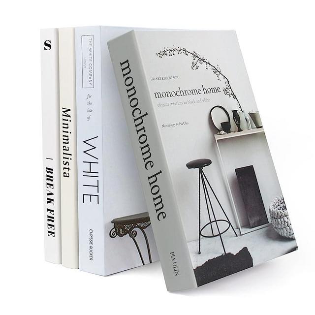 4 Pack Faux Books for Decoration, Ediactcyl Modern Fashion Decorative Books Set for Hardcover Home Decor, Fake Book Stacks Display for Bookshelf Living Room Decor
