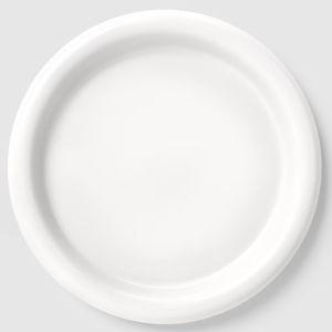 10.5" Stoneware Round Rim Dinner Plate White