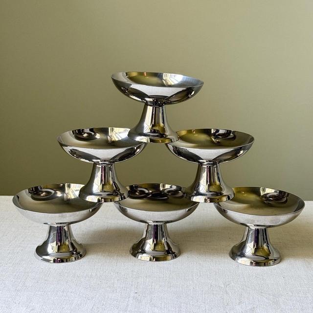 6 x French Stainless Steel Coupes
