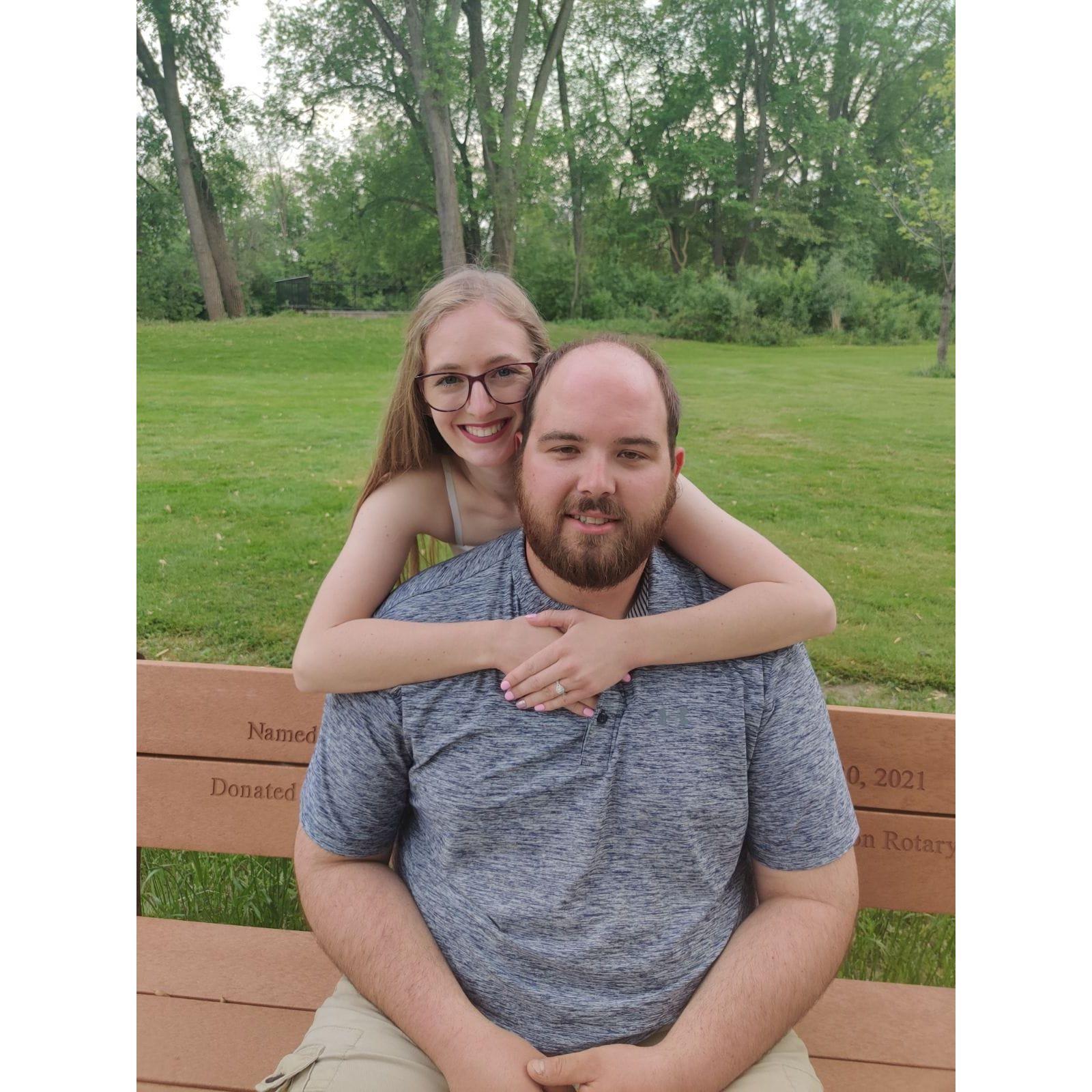 Had to recreate a photo we took at our friend's wedding when we had only been dating for a few months.