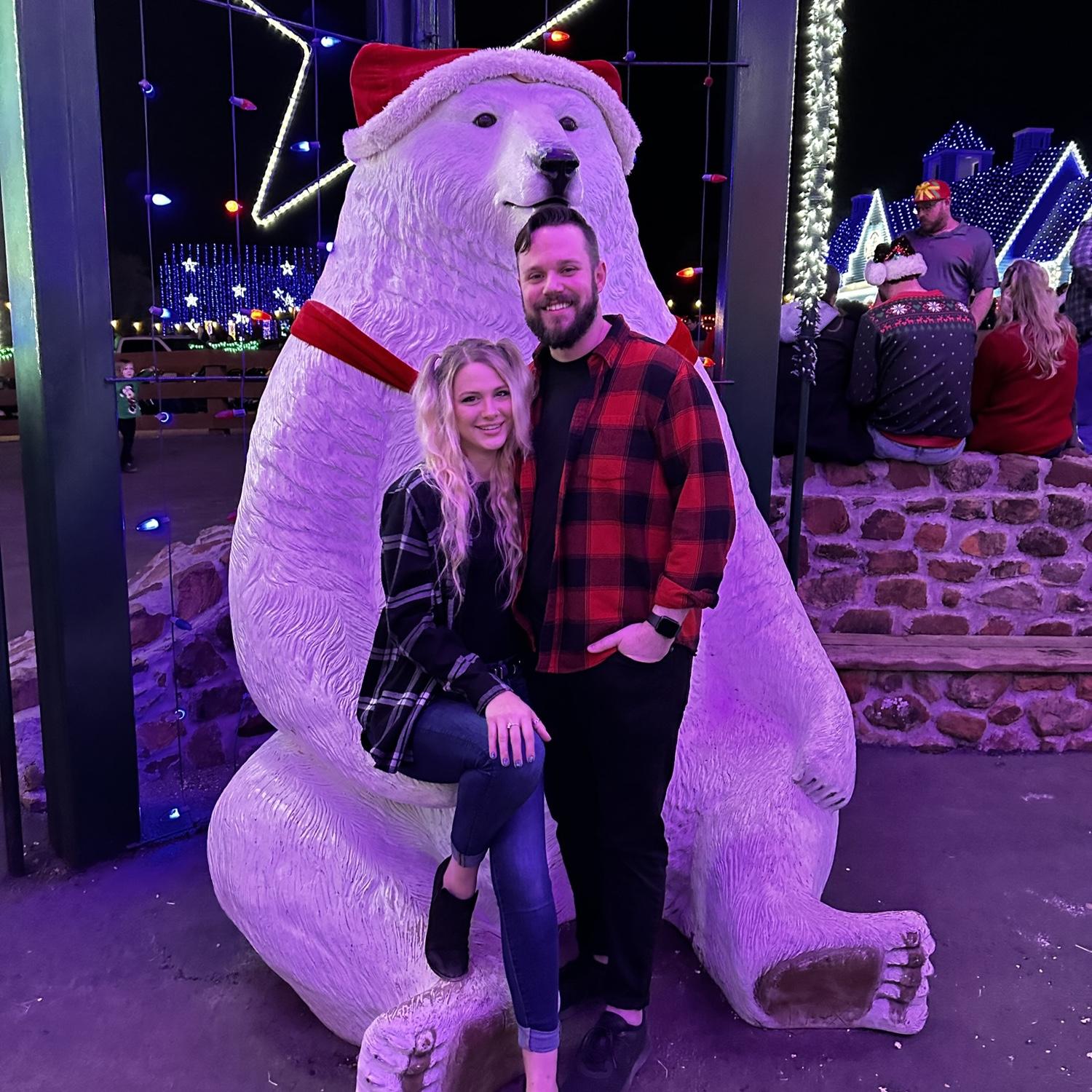 Our first picture together! Santa's Wonderland 2022.