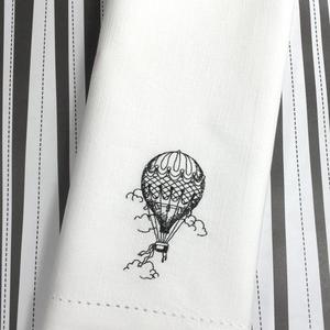 Hot Air Balloon Napkins, set of 4, hot air balloon cloth napkins, hot air balloon gift, mother's day gift, cook gift,