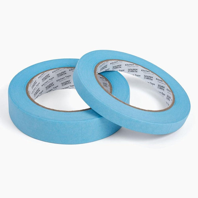 Souper Cubes Kitchen Labeling Tape, 2 Rolls – 0.47 in x 50 yd Narrow Roll and 0.95 in x 50 yd Standard Roll of Kitchen Freezer Tape