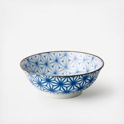 Yamasita Craft Juso Noodle Bowl - Old Dyed Style, 8.5" X 8.5" X 3.1", Ceramic