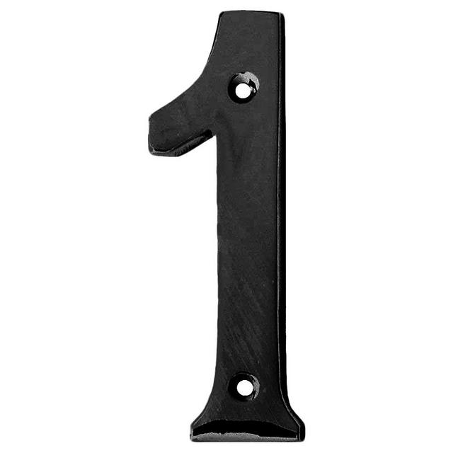 Motif 4-Inch Solid Brass-Black Satin Finish, Mailbox Numbers Address Sign Home Numeral for Outdoor Decor, House Numbers For Outside (Number 1)