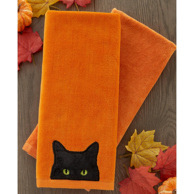 SKL Home Shadow Eyes Cotton 2 Piece Hand Towel, 16" x 25"