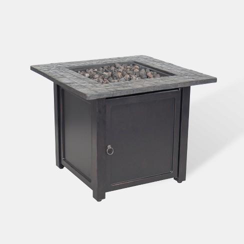 Rocksprings 30" Wide Square Fire Table - Black - Threshold™
