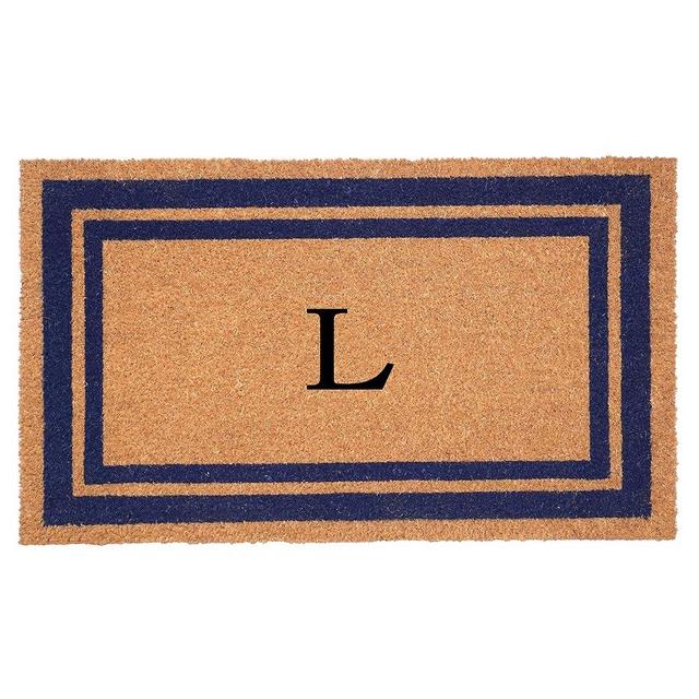 Calloway Mills 153001830L Dark Blue Border 18" x 30" Monogram Doormat (Letter L)