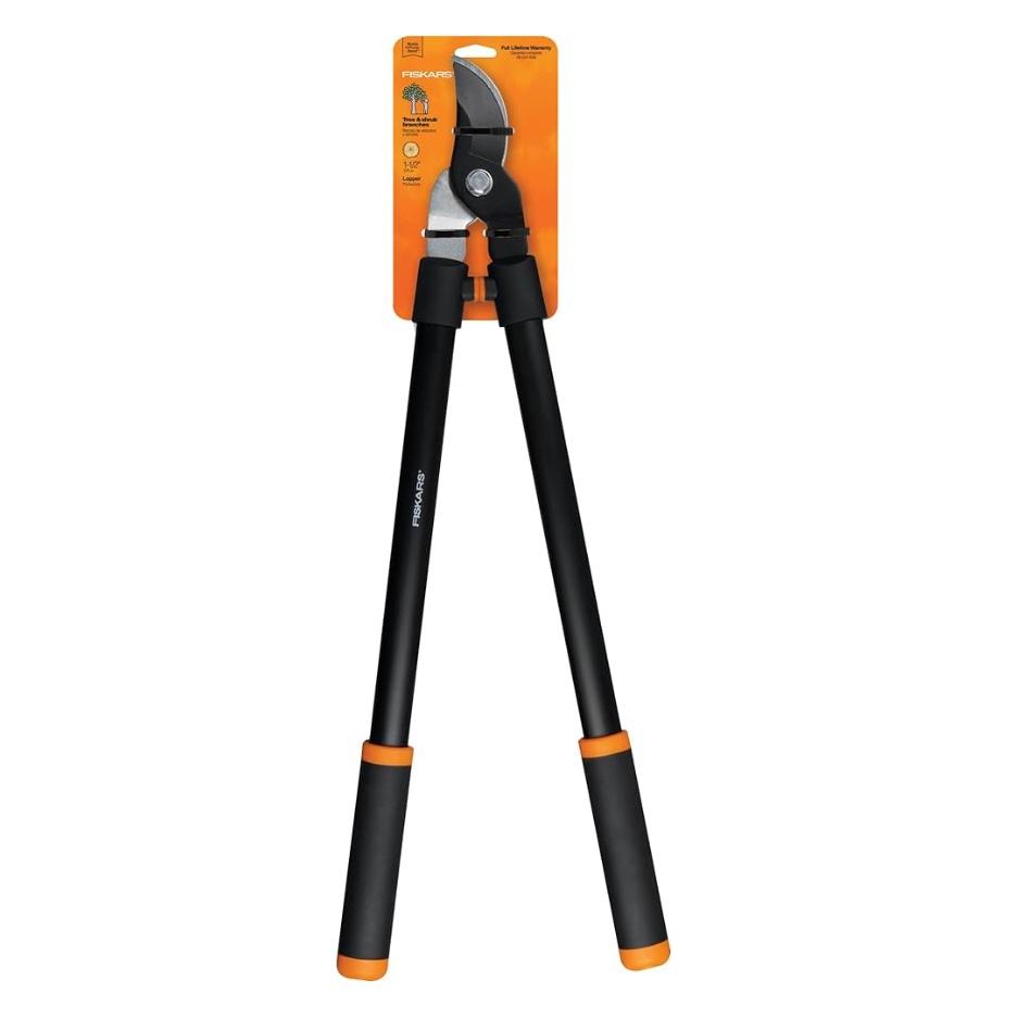 Fiskars 28" Loppers for Tree Trimming, Heavy Duty, Rust-Resistant Sharp Bypass Steel Blade Loppers, Branch Cutter up to 1.5" Diameter Cut Capacity, Shock-Absorbing Handle, Garden Tools