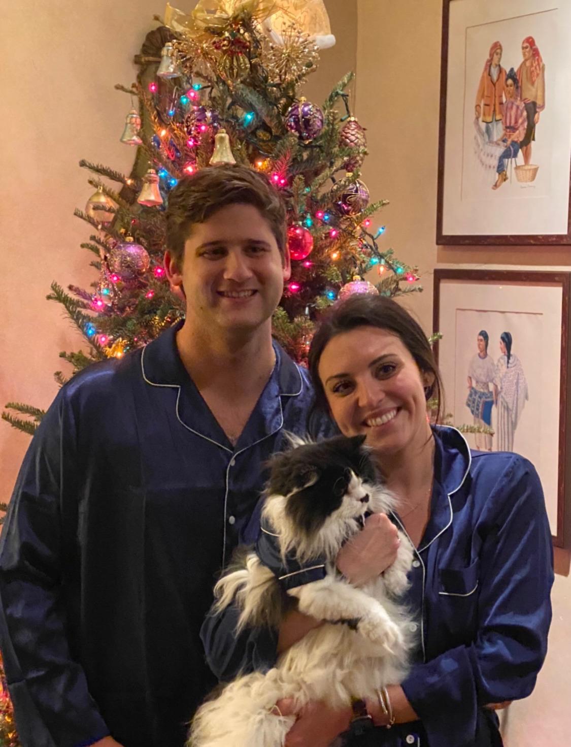 Christmas 2021 - Bobby gave Perry matching pjs, which they then got for Lucca