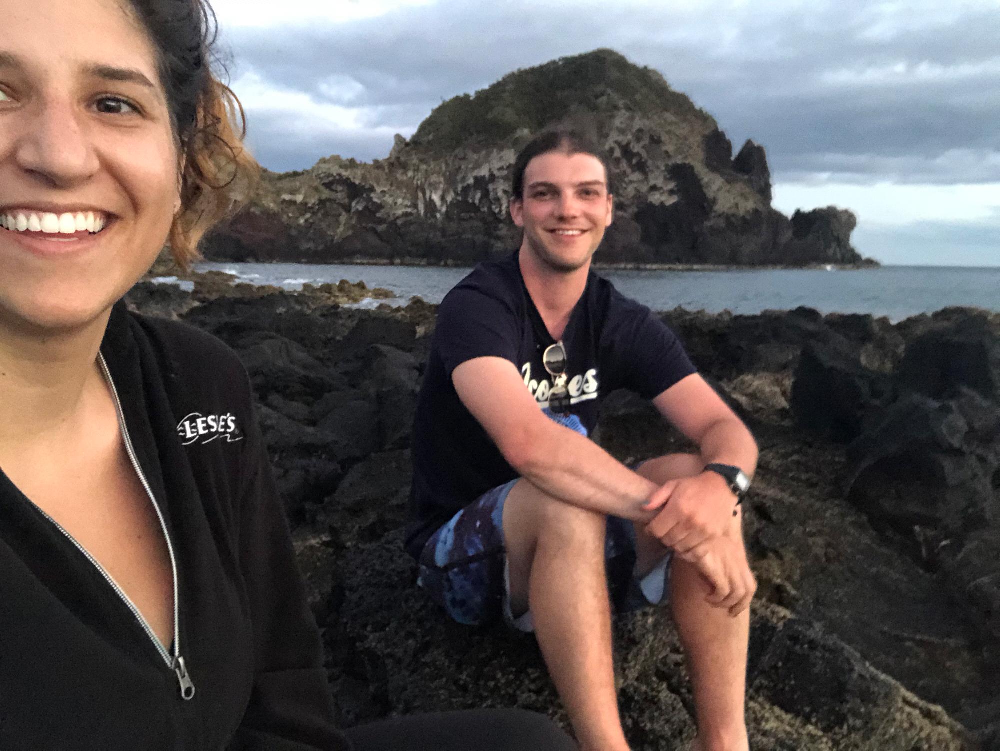 Marina (kinda) and the groomsman, Sam, on vacation in Faial Island