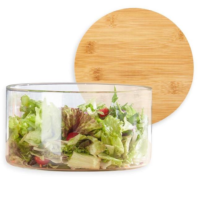 Opexscal 190oz Extra Large Glass Trifle Bowl with Lid, Modern Design Clear Glass Round Dessert Centerpiece Serving Bowl for Laying Ice Cream Cakes, Salad, Fruit, Microwave & Dishwasher Safe