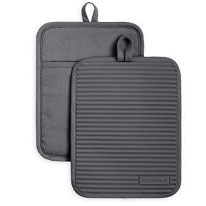 KitchenAid Ribbed Soft Silicone Pot Holder 2-Pack Set, 7"x9"