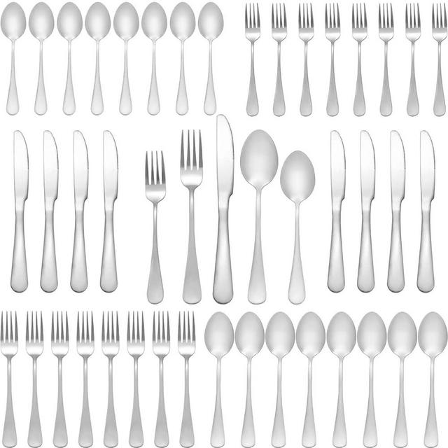 Lazycorner 40 Pcs Silverware Set for 8, Medium Weight Stainless Steel Flatware Set Include Fork/Knife/Spoon, Mirror Polished Eating Utensils Sets, Durable Silverwear Cutlery Set, Dishwasher Safe