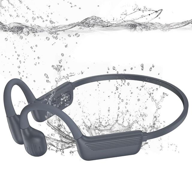 MARLALL Swimming Headphones-Bone Conduction Headphones, IP68 Waterproof Open Earphones, LiteSurge Bluetooth 5.4 Underwater Sport Earbuds with 32 GB MP3 Memory for Swimming, Marathon-Ashy