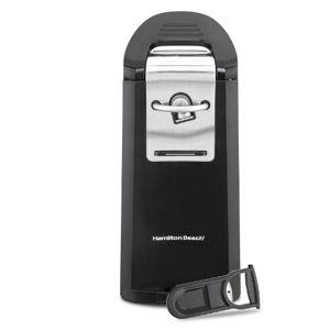 Hamilton Beach Smooth Touch Electric Automatic Can Opener Easy Push Down Lever, For All Standard-Size and Pop-Top, Extra Tall, With Bottle Opening Accessory and Built-In Knife Sharpener, Black