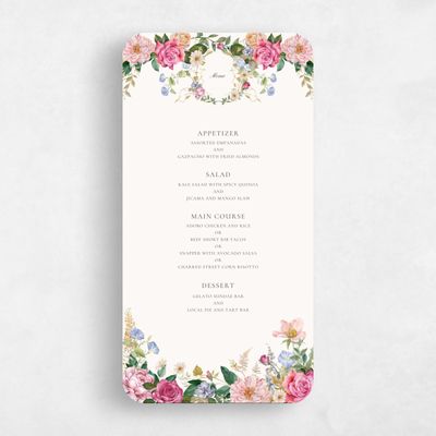 Beige Rounded Wedding Menu - Trellis