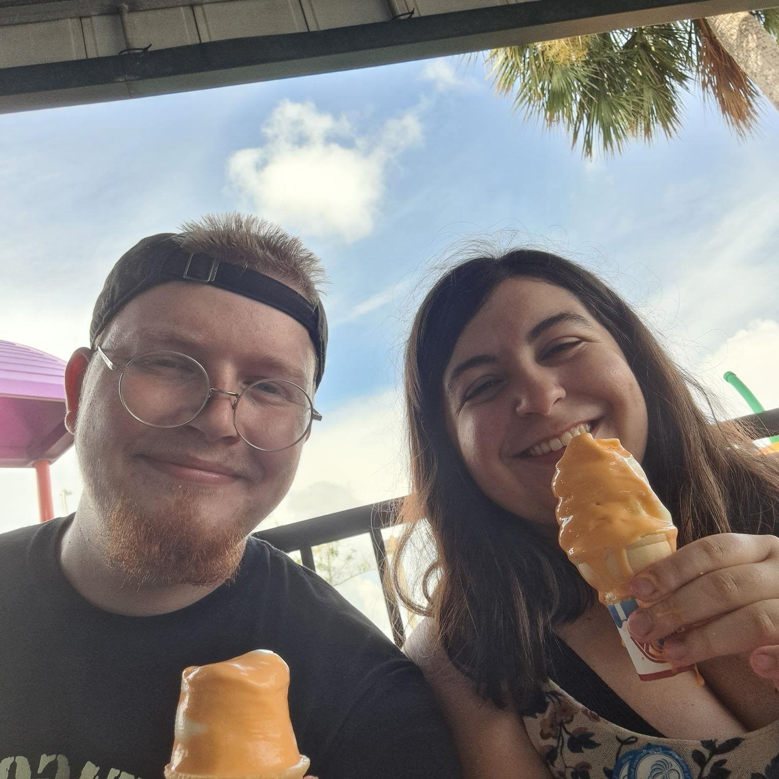 Having some Florida orange ice cream