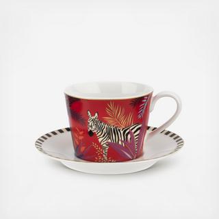Sara Miller The Tahiti Zebra Teacup & Saucer