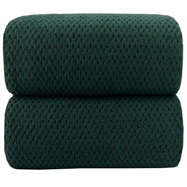 YTYC Towels,39x78 Inch Oversized Bath Sheets Towels for Adults Luxury Bath Towels Extra Large Sets for Bathroom Super Soft Microfiber Shower Towels 80% Polyester(Dark Green,2 Piece)